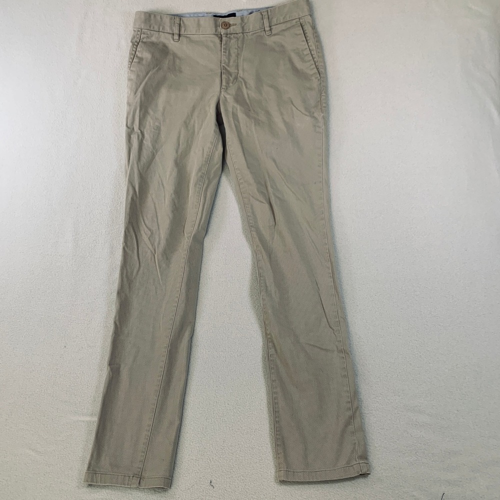 Parx Super Slim Authentic Casual Beige Cotton Blend‎ Men's Chino Pants 32x32